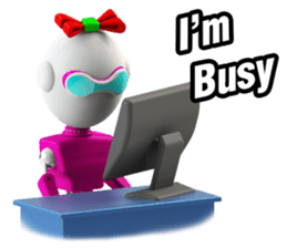 Funny Robot : Girl_Eng sticker #2460945
