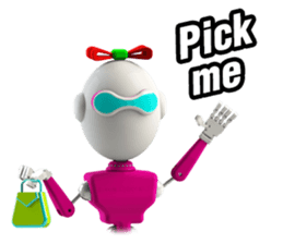 Funny Robot : Girl_Eng sticker #2460962