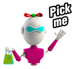Funny Robot : Girl_Eng sticker #2460962