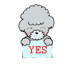 Silver toy poodle sticker #2461819