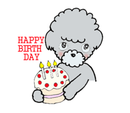 Silver toy poodle sticker #2461844