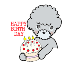 Silver toy poodle sticker #2461844