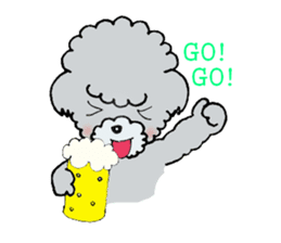 Silver toy poodle sticker #2461845
