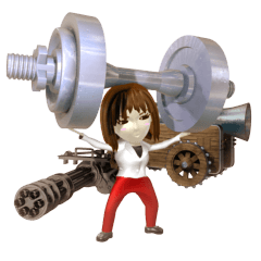 Comical 3D girl sticker