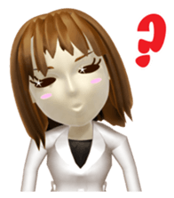 Comical 3D girl sticker sticker #2465970