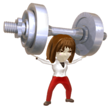 Comical 3D girl sticker sticker #2465972