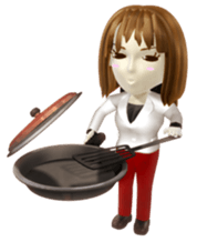 Comical 3D girl sticker sticker #2465974