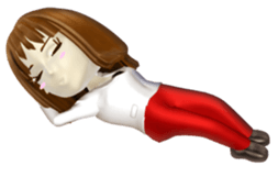 Comical 3D girl sticker sticker #2465975