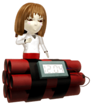 Comical 3D girl sticker sticker #2465976