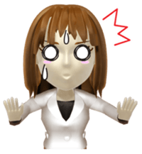 Comical 3D girl sticker sticker #2465978