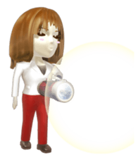 Comical 3D girl sticker sticker #2465980