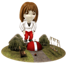 Comical 3D girl sticker sticker #2465988