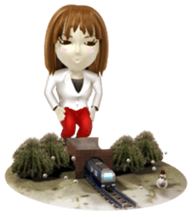 Comical 3D girl sticker sticker #2465989