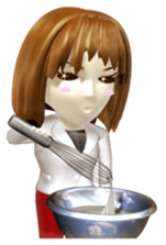 Comical 3D girl sticker sticker #2465993