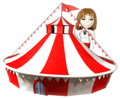 Comical 3D girl sticker sticker #2465996