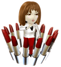 Comical 3D girl sticker sticker #2465998