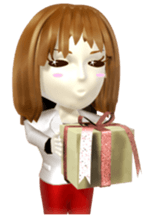 Comical 3D girl sticker sticker #2466000