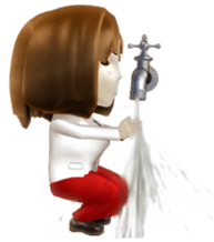 Comical 3D girl sticker sticker #2466006