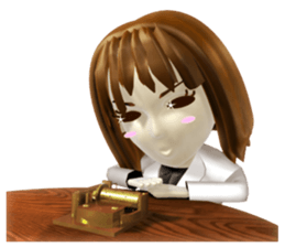 Comical 3D girl sticker sticker #2466007