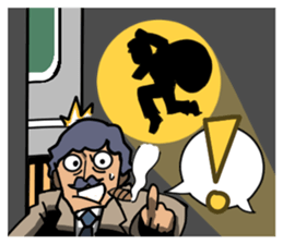 Stake out! Detective in front of Wall. sticker #2468138