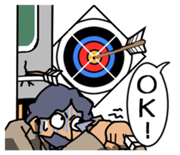 Stake out! Detective in front of Wall. sticker #2468139