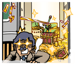 Stake out! Detective in front of Wall. sticker #2468162