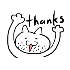 Interesting sticker white cat.