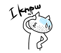 Interesting sticker white cat. sticker #2468883