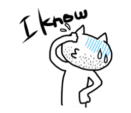 Interesting sticker white cat. sticker #2468883