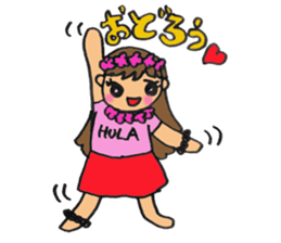 Hawaiian lovely hula girl sticker #2468953