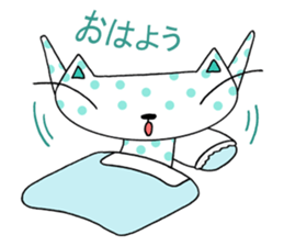 Polka dots cat sticker #2471409