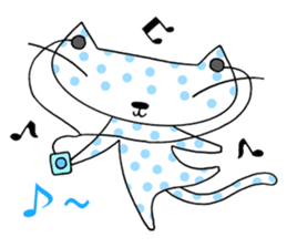 Polka dots cat sticker #2471437