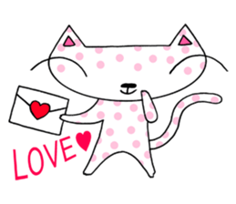 Polka dots cat sticker #2471447