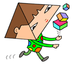 Triangular pyramid people sticker #2472489