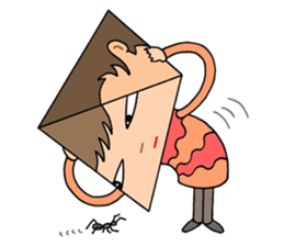 Triangular pyramid people sticker #2472490