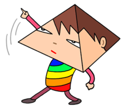 Triangular pyramid people sticker #2472493