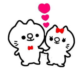 Female cat and male cat sticker #2475399