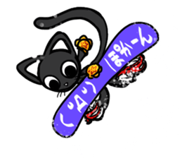 Cat in snowboard sticker #2480383