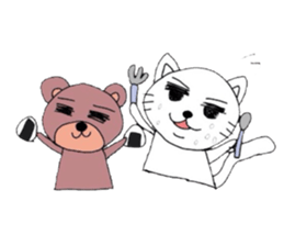 She and sometimes bear and cat sticker #2485469