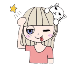 She and sometimes bear and cat sticker #2485474