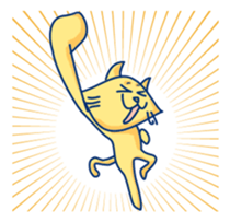 Yellow cat! He is punch! sticker #2488220