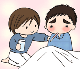 "Eri & Yu"s illness Day sticker #2488378