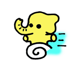 Kawaii Yellow Elephant sticker #2488429