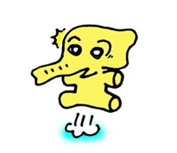 Kawaii Yellow Elephant sticker #2488431