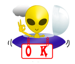 Alien yellow sticker #2491032