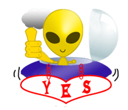 Alien yellow sticker #2491033