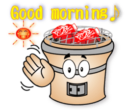 BBQ charcoal stove and stories sticker #2491061