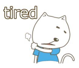 White cat lives happily sticker #2495341