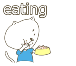 White cat lives happily sticker #2495345