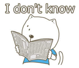 White cat lives happily sticker #2495348